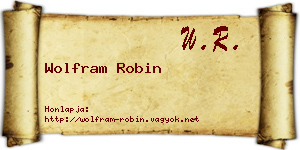 Wolfram Robin névjegykártya